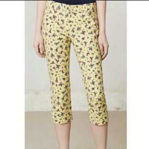 Anthro cartonnier Floral Capri Pants EUC SIZE 4